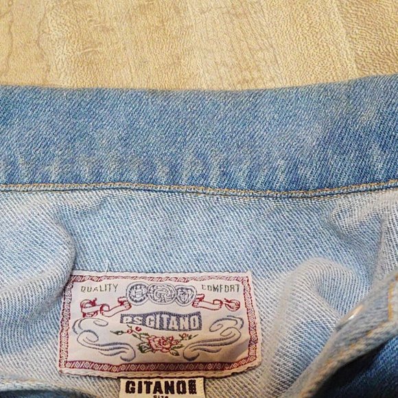 Vintage 90s PS GITANO Jean Vest Women's LARGE denim - Picture 6 of 7